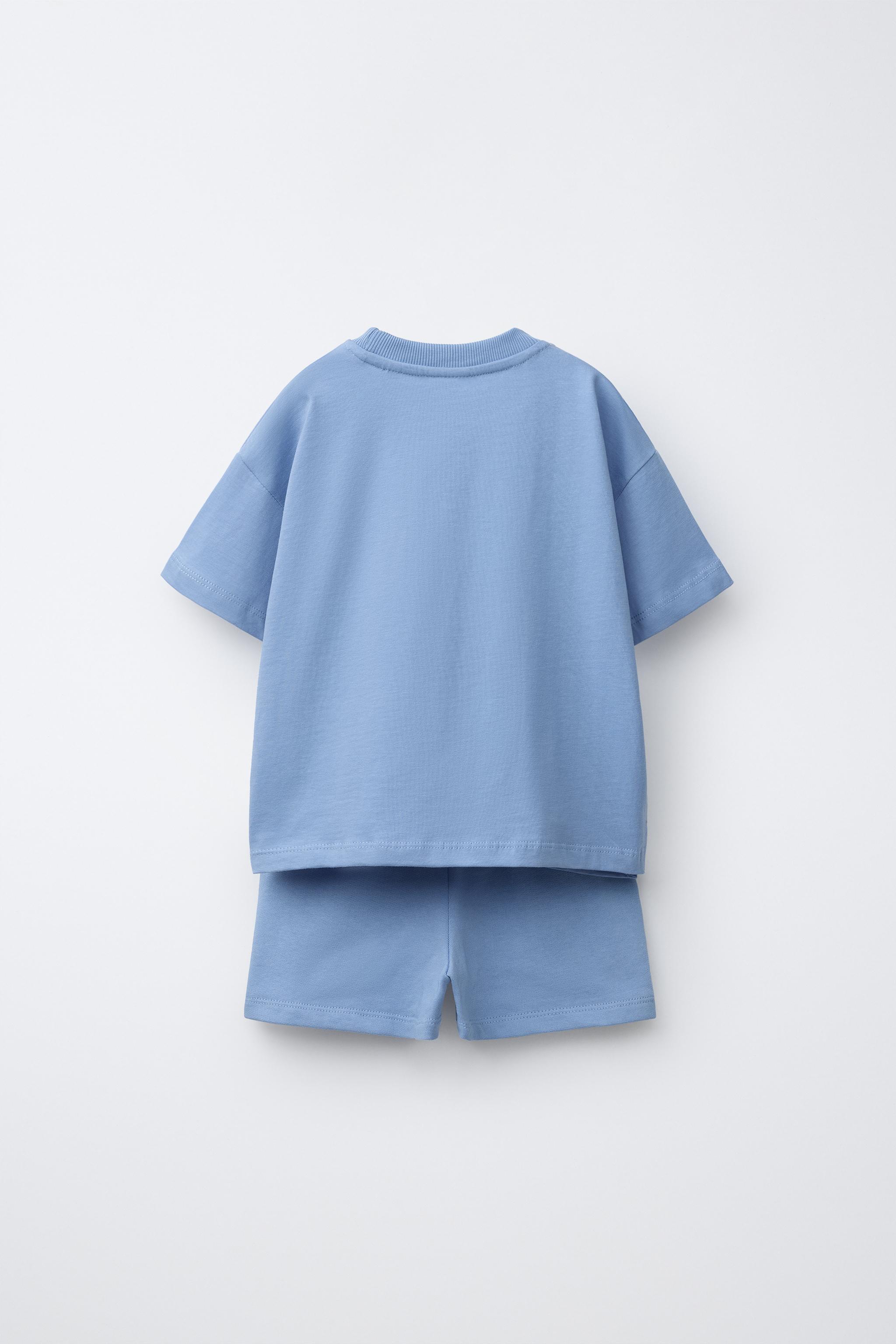 ENSEMBLE JOGGING T-SHIRT ET BERMUDA À INSCRIPTION